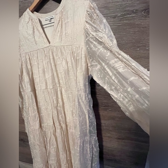 Moon River Long Dress Large Maxi Ivory bohemia long sleeve boho cottage core - Picture 7 of 11